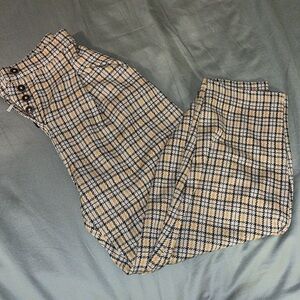 UO plaid loose pants buttons